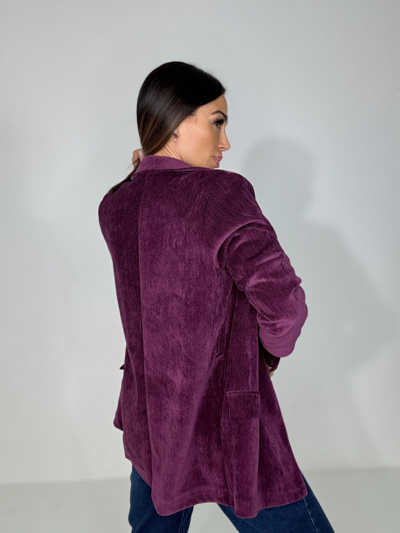 Blazer in velluto bordeaux FEDERICA BI