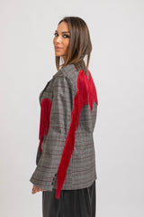Blazer principe di Galles frange rosse FEDERICA BI