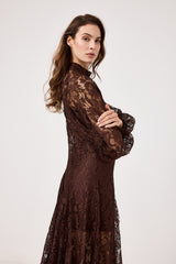 Abito in pizzo cioccolato FEDERICA BI