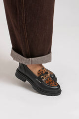 Mocassino nero LEOPARD FEDERICA BI