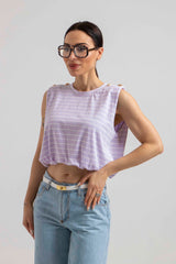 Maglia riga bottone oro FEDERICA BI
