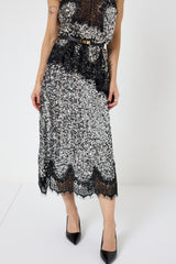 Gonna in paillettes argento FEDERICA BI