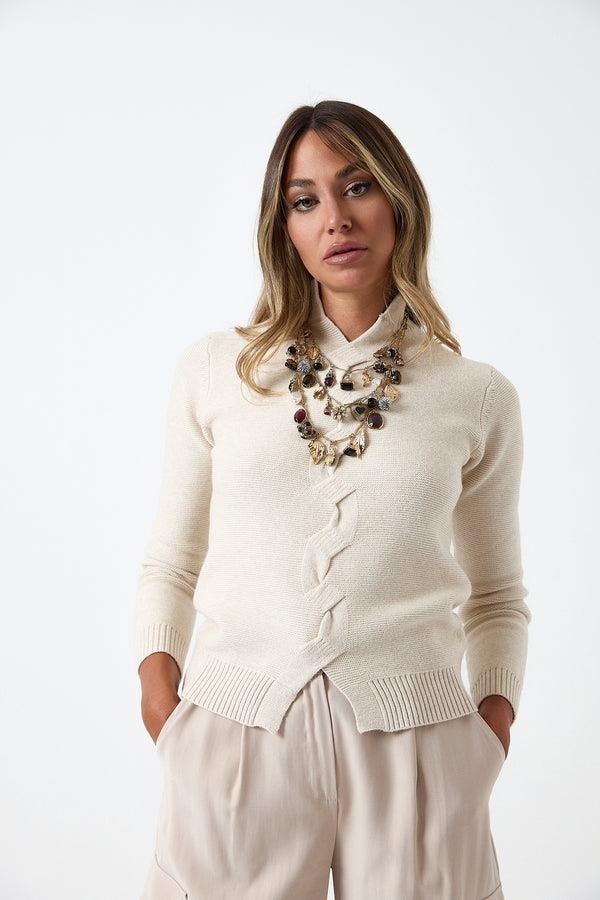 Maglia treccia FEDERICA BI ( vari colori )