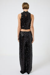Pantalone nero in paillettes FEDERICA BI