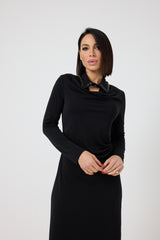 Abito nero colletto gioiello FEDERICA BI