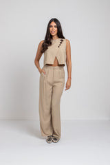 Tailleur beige bottoni FEDERICA BI