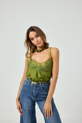 Top in raso e pizzo FEDERICA BI