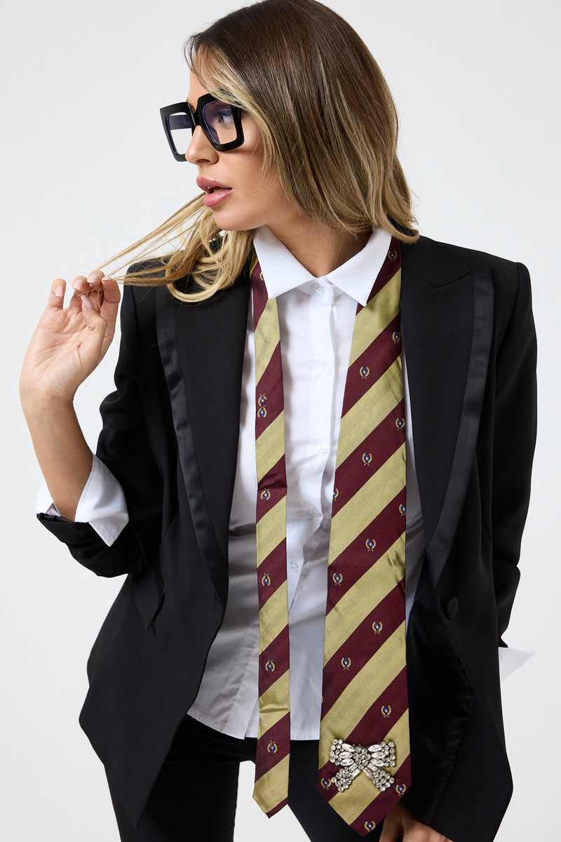 Cravatta in seta riga OXFORD FEDERICA BI