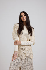 Maglia pizzo crema FEDERICA BI