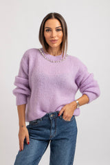 Maglione con colletto gioiello FEDERICA BI (due colori)