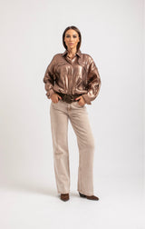 Denim elasticizzato beige FEDERICA BI