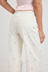 Denim crema fiorellini FEDERICA BI