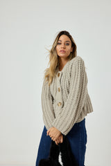 Cardigan bottone oro FEDERICA BI