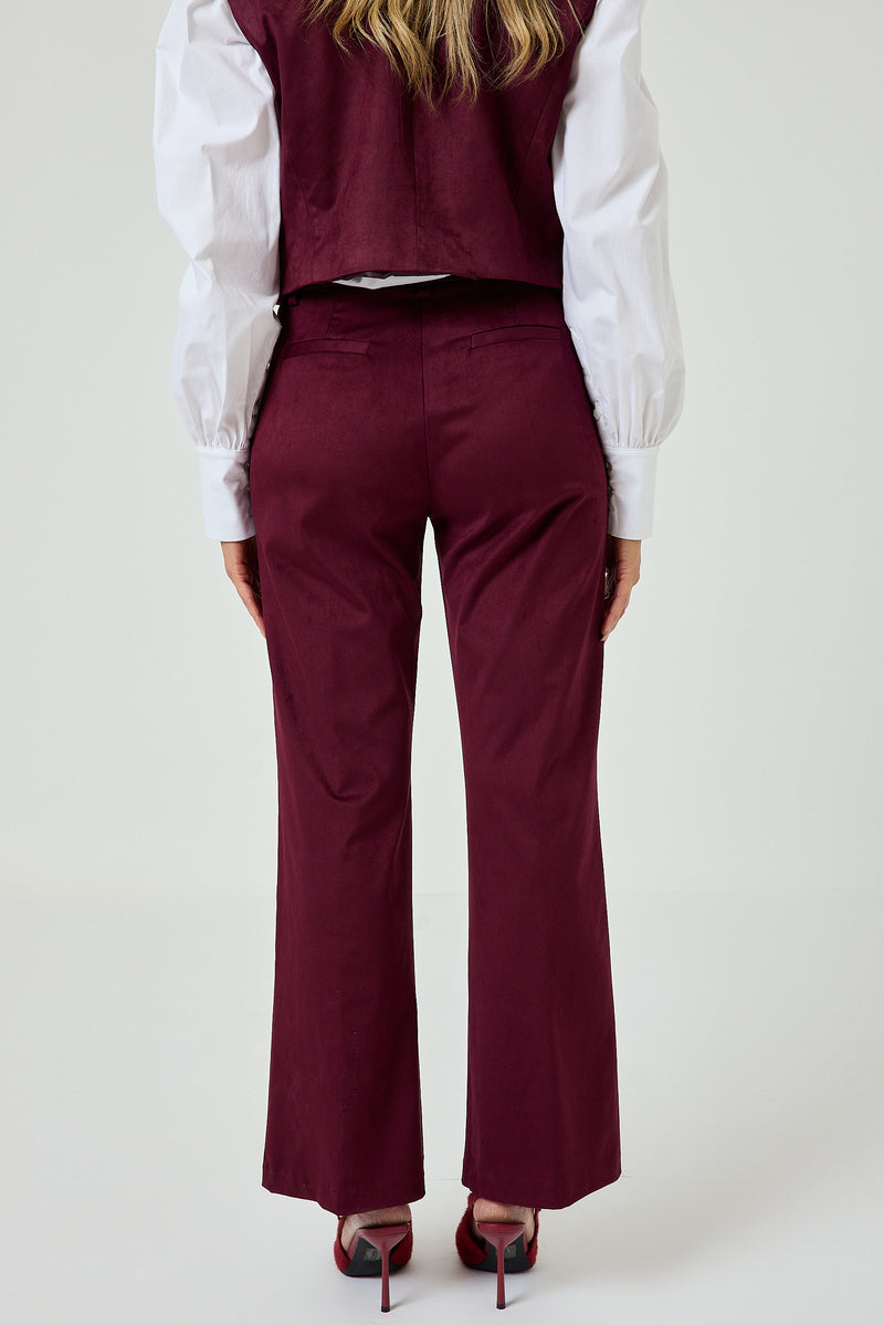 Pantalone bordeaux in ecosuede FEDERICA BI