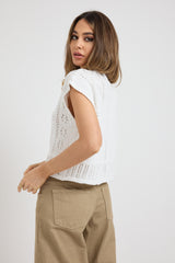 Gilet bianco traforato FEDERICA BI