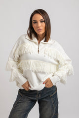 Maglia frange e zip FEDERICA BI (piu’ colori)