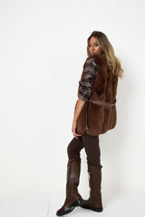 Gilet in ecopelliccia marrone FEDERICA BI