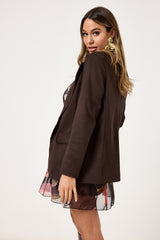 Blazer suede marrone FEDERICA BI