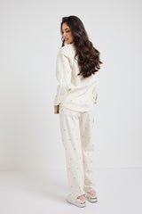 Giacca Camicia in denim bianco fiorellini FEDERICA BI