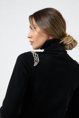 Maglia collo altro cristalli FEDERICA BI ( più colori )