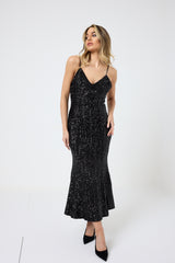 Abito nero in paillettes FEDERICA BI