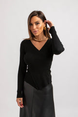 Maglia nera incrocio FEDERICA BI