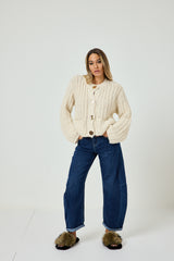 Cardigan bottone oro FEDERICA BI
