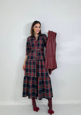 Abito tartan blu FEDERICA BI