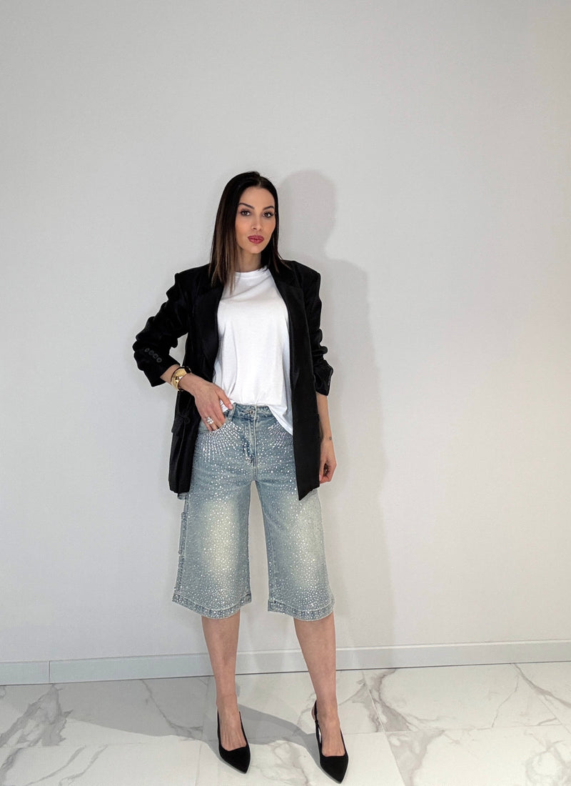 Denim azzurro cristalli FEDERICA BI