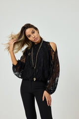 Camicia nera in pizzo FEDERICA BI