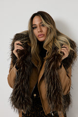 Gilet in ecopelliccia moro FEDERICA BI