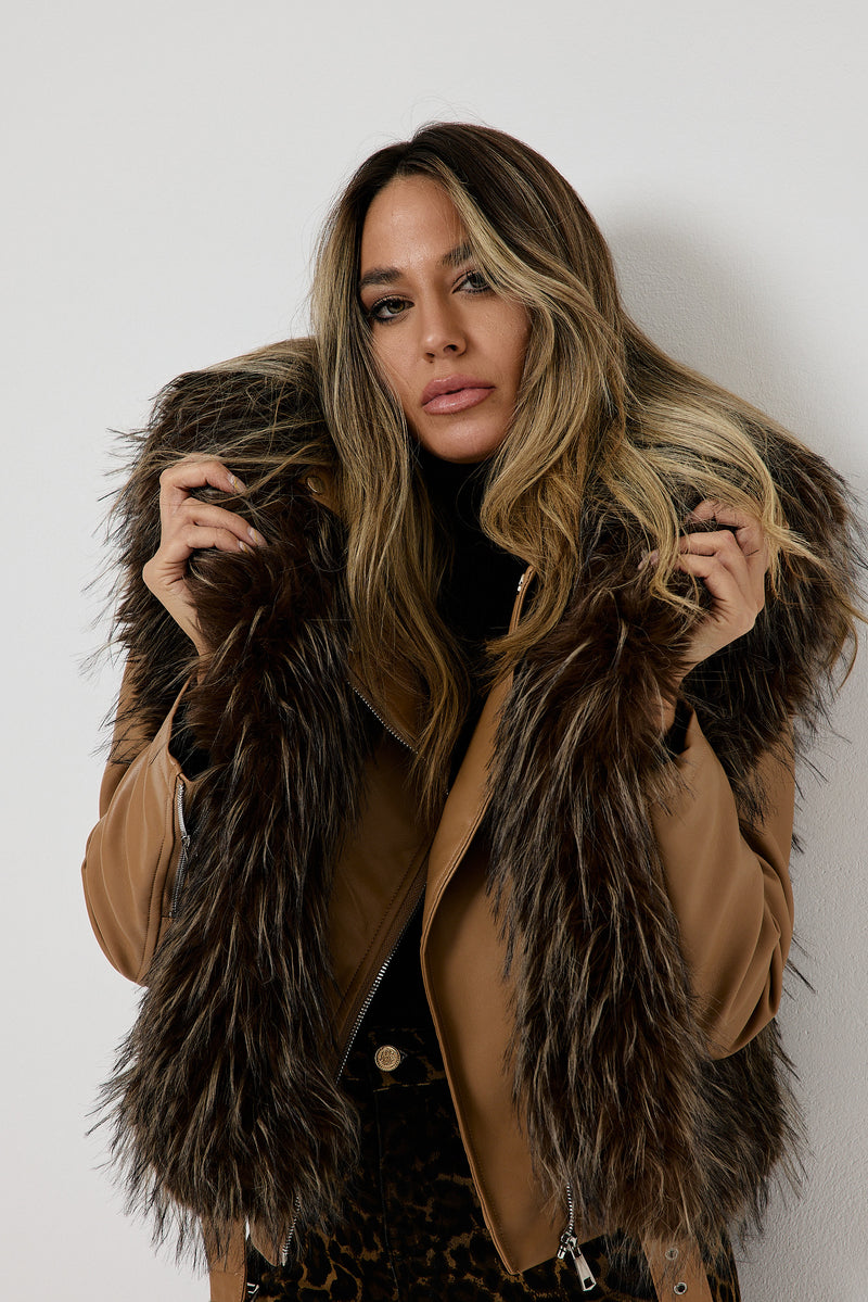 Gilet in ecopelliccia moro FEDERICA BI