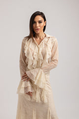 Camicia in pizzo crema FEDERICA BI