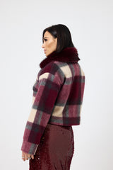Giacca tartan bordeaux FEDERICA BI