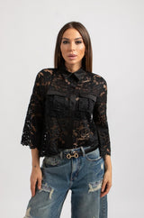 Camicia in pizzo FEDERICA BI nero