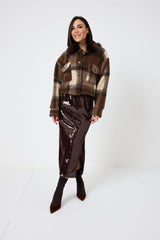 Giacca tartan marrone FEDERICA BI