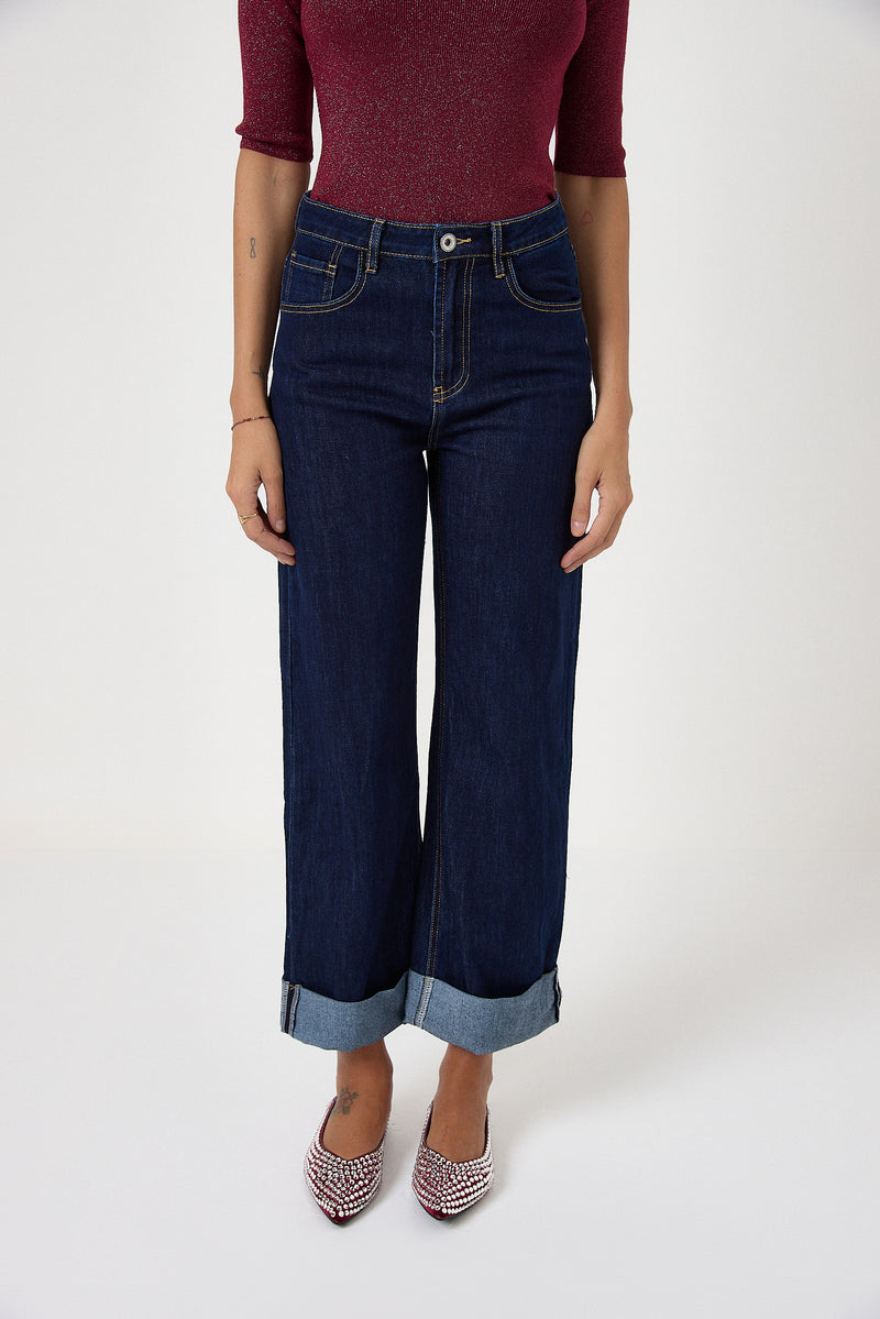 Denim blu risvolto FEDERICA BI