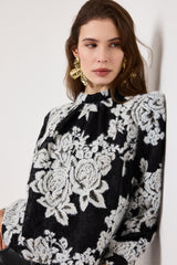 Camicia nera ricamata FEDERICA BI