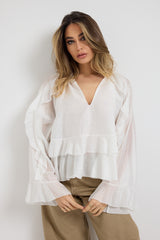 Camicia bianca volant FEDERICA BI