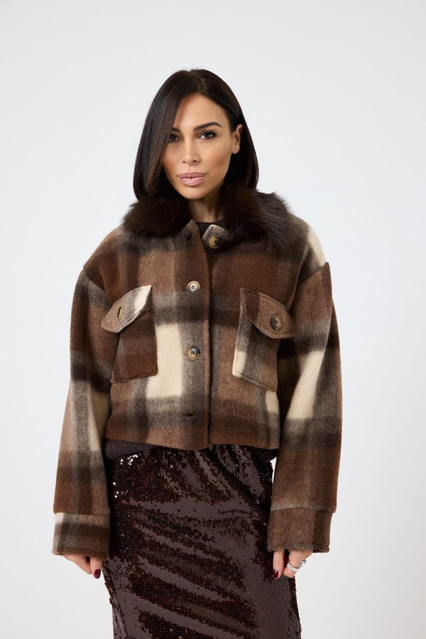 Giacca tartan marrone FEDERICA BI