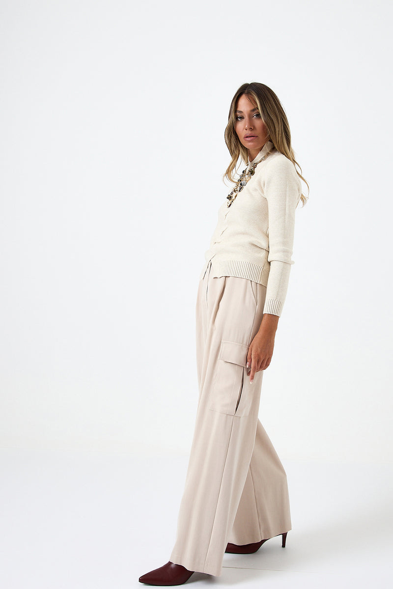 Pantalone cargo beige FEDERICA BI