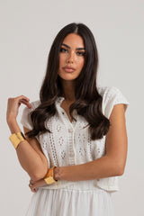 Gilet bianco traforato FEDERICA BI