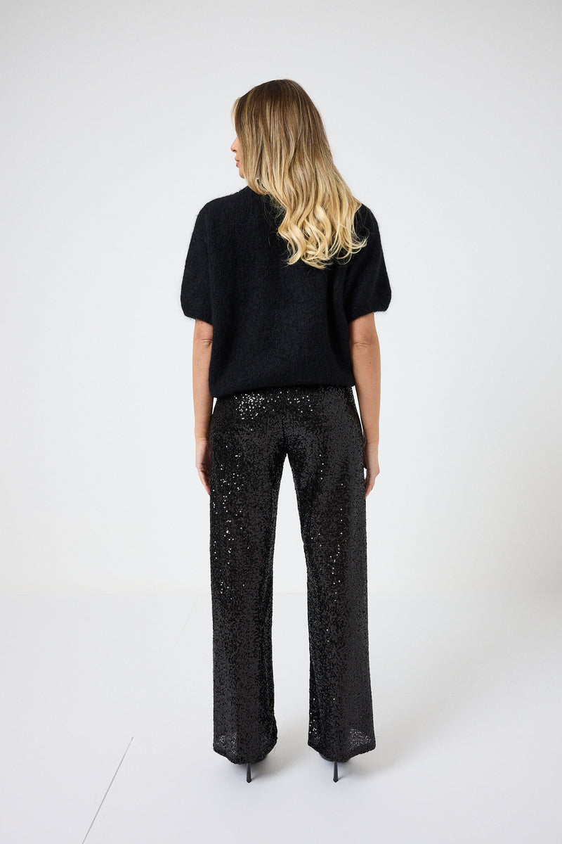 Pantalone nero in paillettes FEDERICA BI