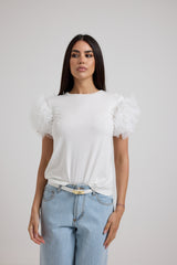 Maglia EMY viscosa e tulle FEDERICA BI (piu’ colori)