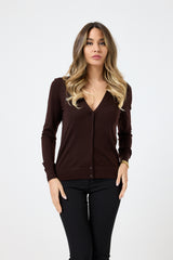 Cardigan moro in lana moro FEDERICA BI