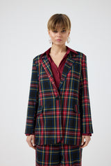 Blazer tartan nero FEDERICA BI