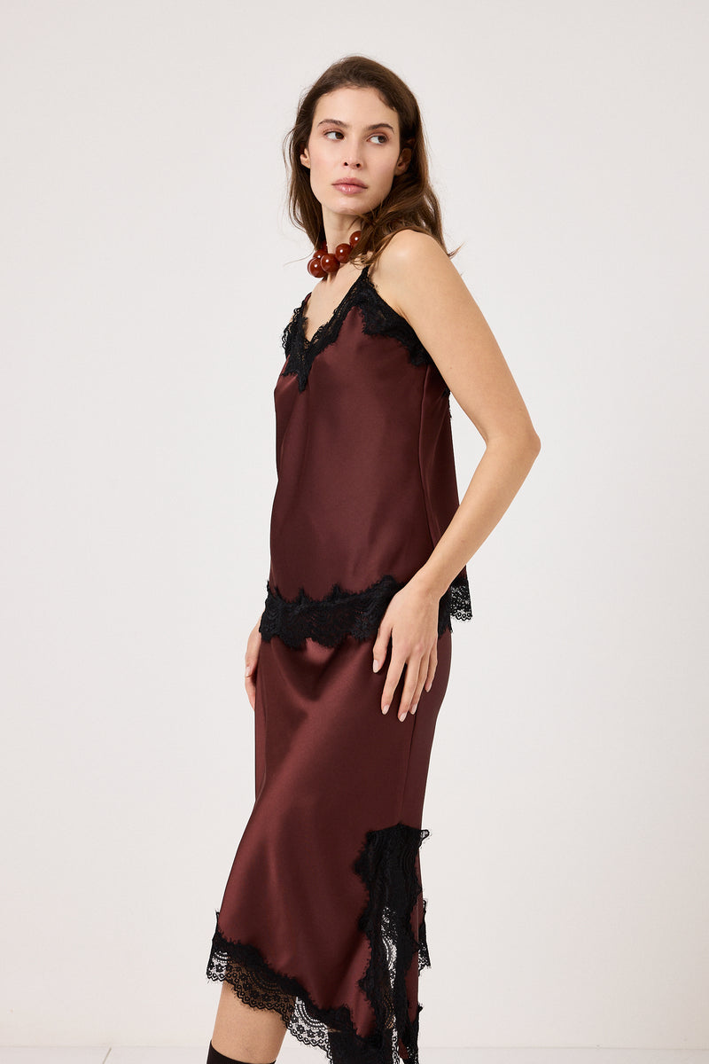 Top in viscosa e pizzo glace FEDERICA BI