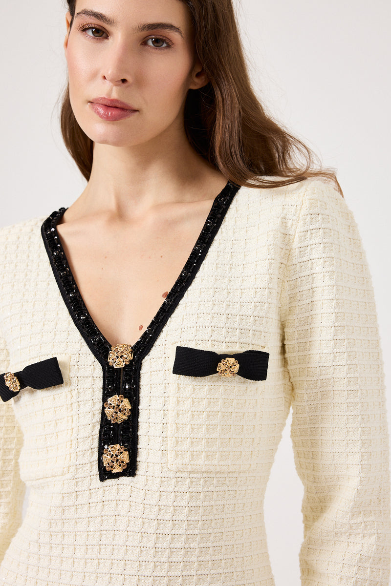 Abito elegante bottoni oro FEDERICA BI