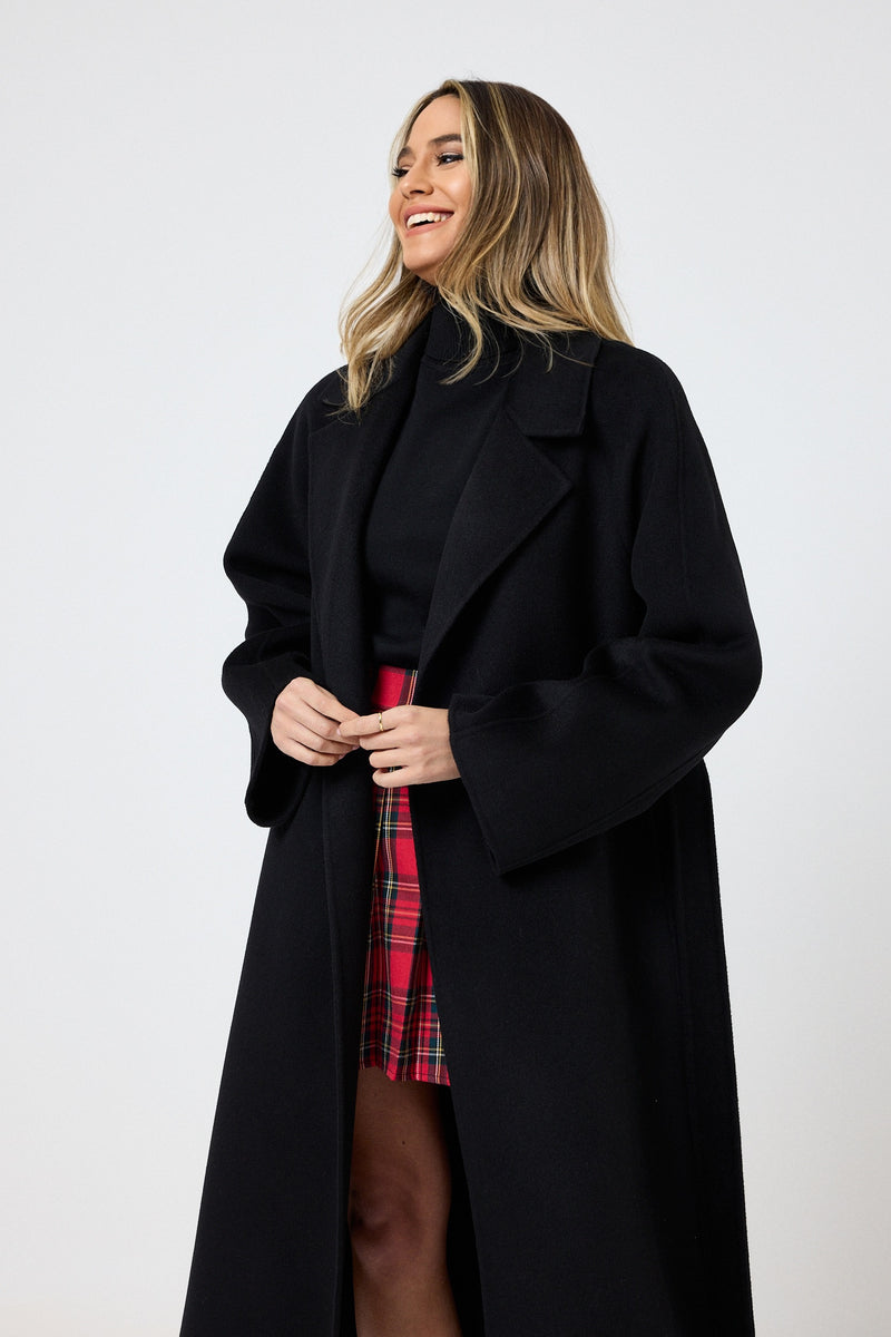 Cappotto nero cachemire e lana FEDERICA BI