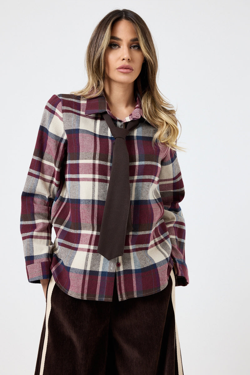 Camicia felpata con cravatta FEDERICA BI